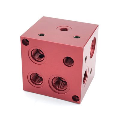 Metal Red Powder Coated Special Blocks for Customized Hydraulic Systems